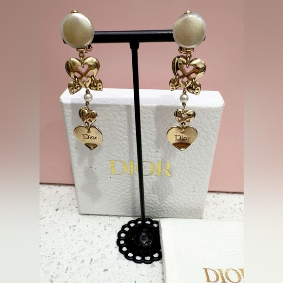 Dior Jewelry - #235 Dior Gold Heart and Pearl Earrings